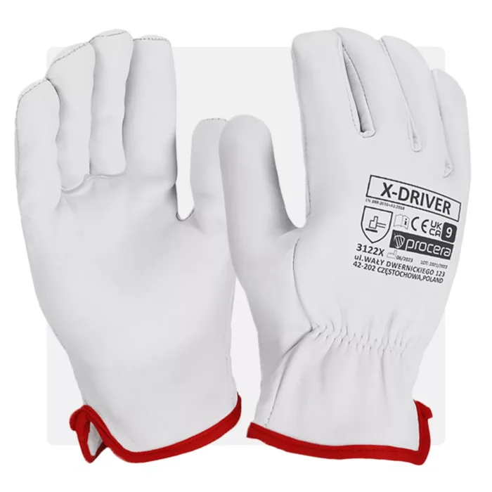 DRIVER kecskebőr fehér munkavédelmi kesztyű - Image 1