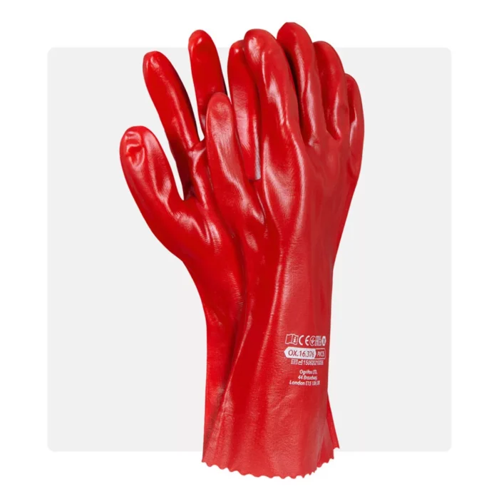 PVC35 PVC mártott piros munkavédelmi kesztyű - Image 1