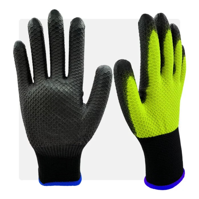 HEXA SEB PU mártott neon szellőző munkavédelmi kesztyű - Image 1